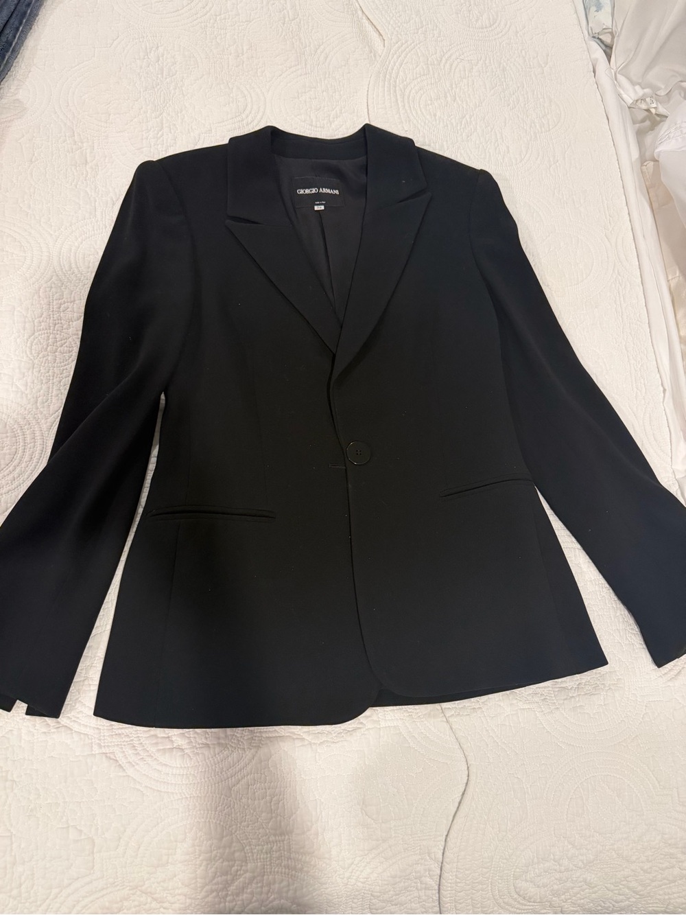 Giorgio Armani Black Single-Button Tailored Blazer